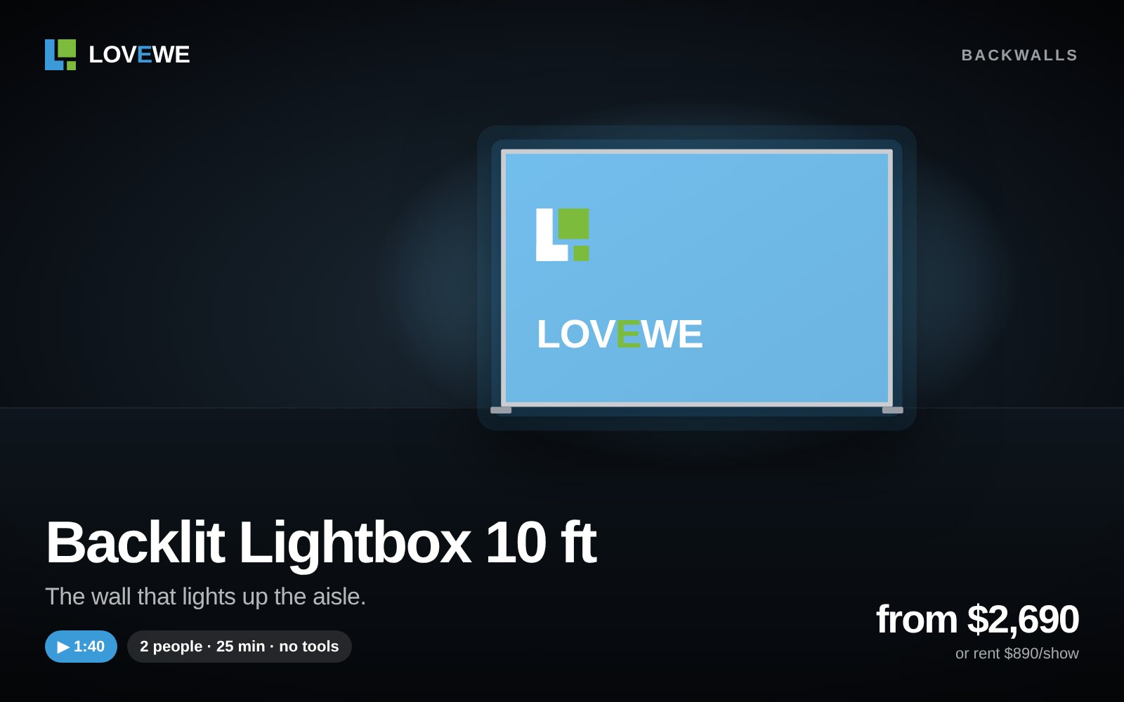 Backlit Lightbox 10 ft exhibition stand