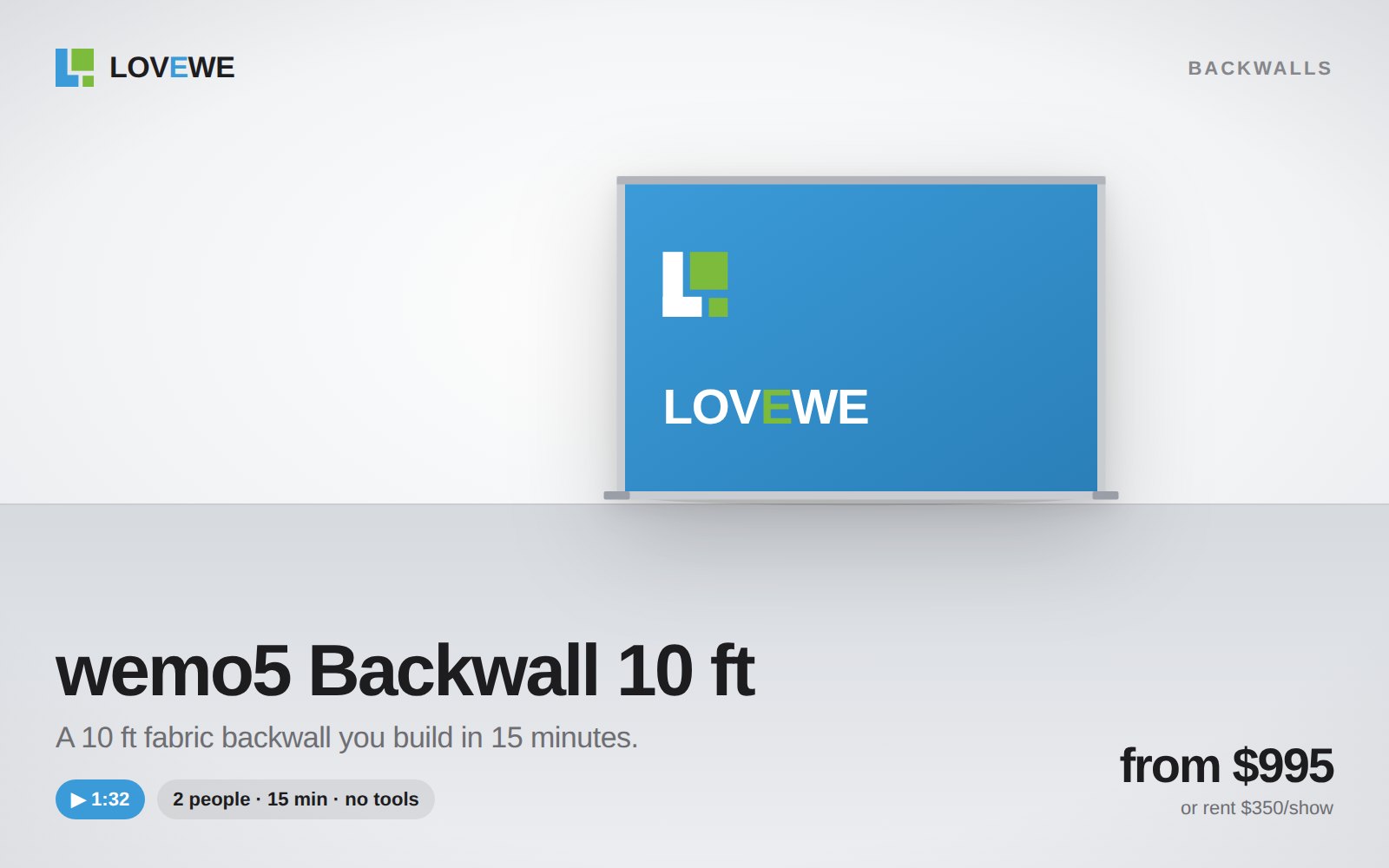 wemo5 Backwall 10 ft exhibition stand